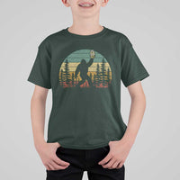 Funny Bigfoot Pickles Lover T Shirt For Kid Retro Sasquatch Cucumber Food Lover