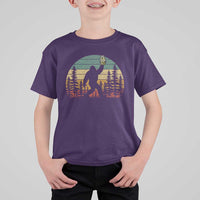 Funny Bigfoot Pickles Lover T Shirt For Kid Retro Sasquatch Cucumber Food Lover
