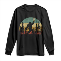 Funny Bigfoot Pickles Lover Long Sleeve Shirt Retro Sasquatch Cucumber Food Lover