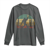 Funny Bigfoot Pickles Lover Long Sleeve Shirt Retro Sasquatch Cucumber Food Lover