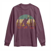 Funny Bigfoot Pickles Lover Long Sleeve Shirt Retro Sasquatch Cucumber Food Lover