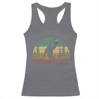 Funny Bigfoot Pickles Lover Racerback Tank Top Retro Sasquatch Cucumber Food Lover