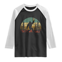 Funny Bigfoot Pickles Lover Raglan Shirt Retro Sasquatch Cucumber Food Lover