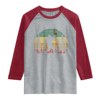 Funny Bigfoot Pickles Lover Raglan Shirt Retro Sasquatch Cucumber Food Lover