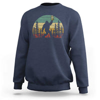 Funny Bigfoot Pickles Lover Sweatshirt Retro Sasquatch Cucumber Food Lover