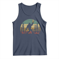 Funny Bigfoot Pickles Lover Tank Top Retro Sasquatch Cucumber Food Lover