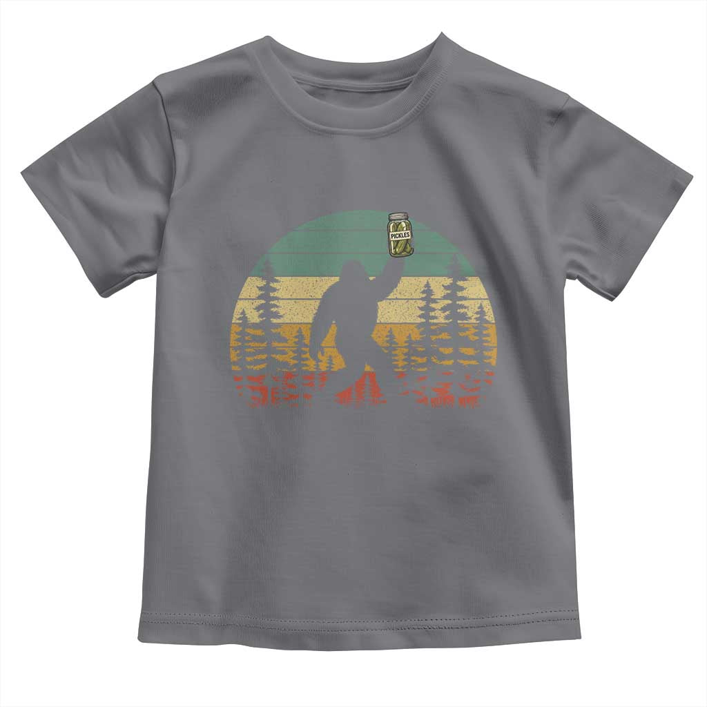 Funny Bigfoot Pickles Lover Toddler T Shirt Retro Sasquatch Cucumber Food Lover