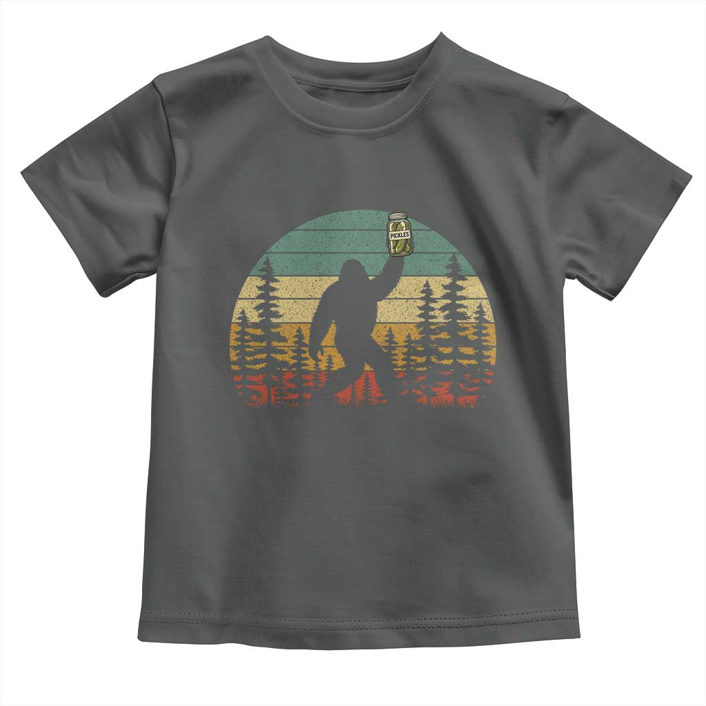 Funny Bigfoot Pickles Lover Toddler T Shirt Retro Sasquatch Cucumber Food Lover