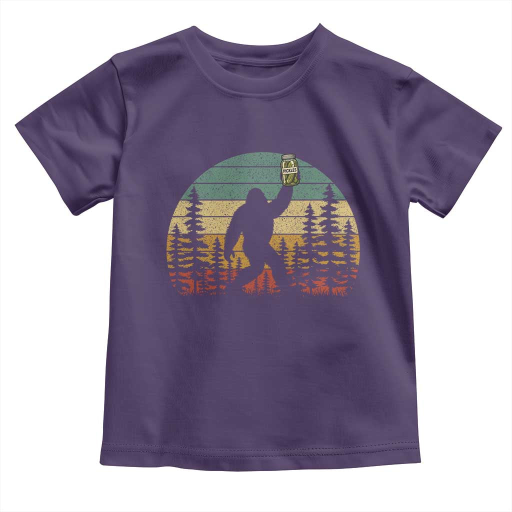 Funny Bigfoot Pickles Lover Toddler T Shirt Retro Sasquatch Cucumber Food Lover