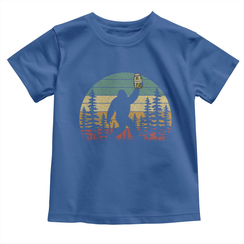 Funny Bigfoot Pickles Lover Toddler T Shirt Retro Sasquatch Cucumber Food Lover