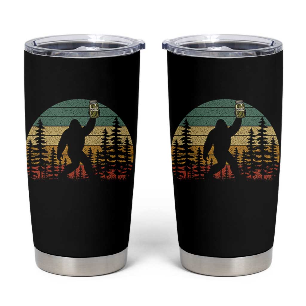 Funny Bigfoot Pickles Lover Tumbler Cup Retro Sasquatch Cucumber Food Lover