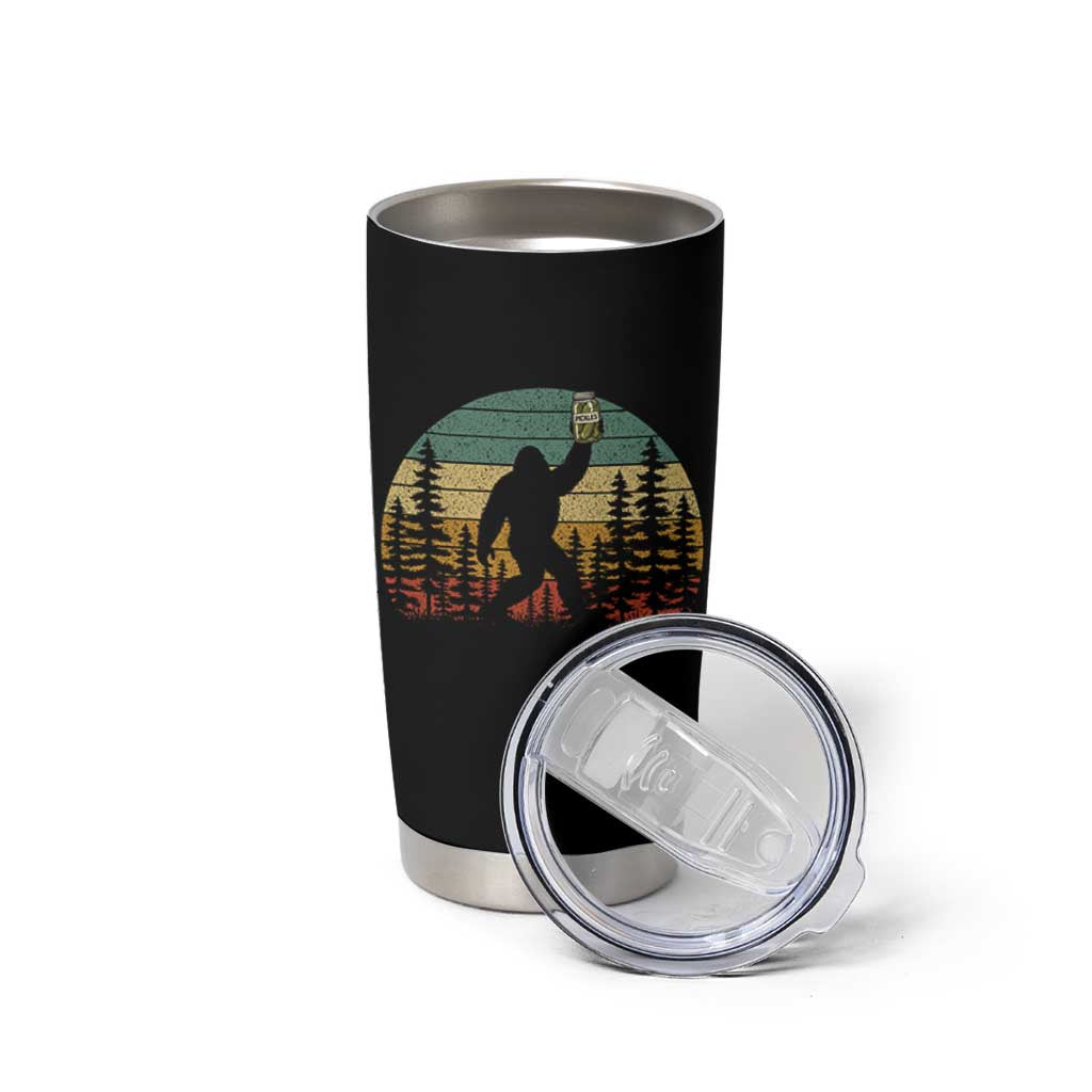 Funny Bigfoot Pickles Lover Tumbler Cup Retro Sasquatch Cucumber Food Lover