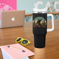 Funny Bigfoot Pickles Lover Tumbler With Handle Retro Sasquatch Cucumber Food Lover