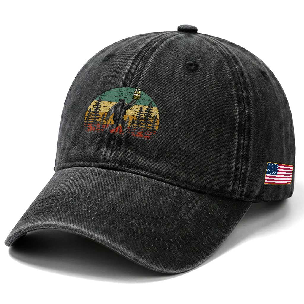 Funny Bigfoot Pickles Lover Washed Cotton Baseball Cap Retro Sasquatch Cucumber Food Lover