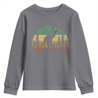 Funny Bigfoot Pickles Lover Youth Sweatshirt Retro Sasquatch Cucumber Food Lover
