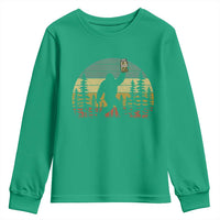 Funny Bigfoot Pickles Lover Youth Sweatshirt Retro Sasquatch Cucumber Food Lover