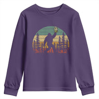 Funny Bigfoot Pickles Lover Youth Sweatshirt Retro Sasquatch Cucumber Food Lover