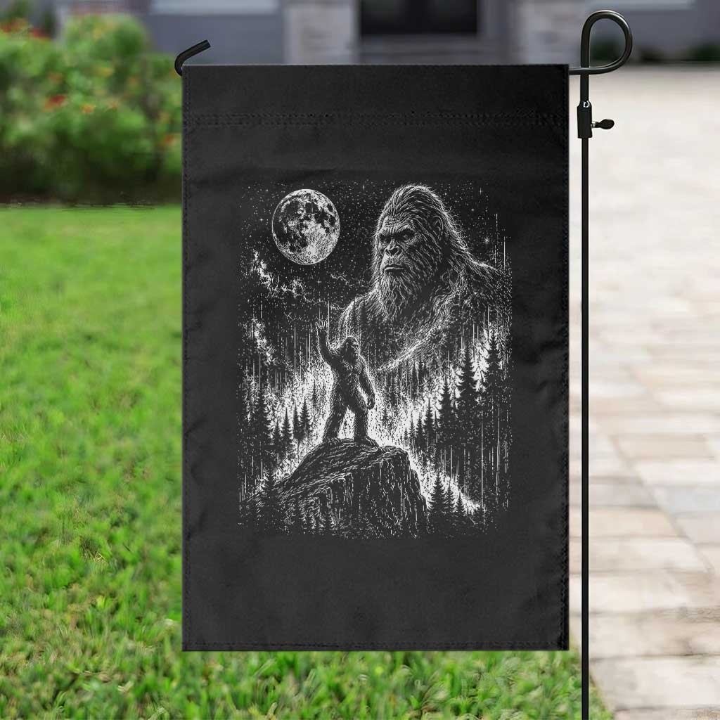 Bigfoot Howling at Moon Mystical Forest Garden Flag Funny Sasquatch Nature Lover