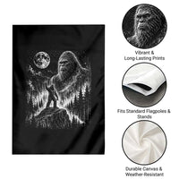 Bigfoot Howling at Moon Mystical Forest Garden Flag Funny Sasquatch Nature Lover