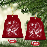 Bigfoot Howling at Moon Mystical Forest Ceramic Ornament Funny Sasquatch Nature Lover