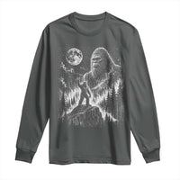 Bigfoot Howling at Moon Mystical Forest Long Sleeve Shirt Funny Sasquatch Nature Lover