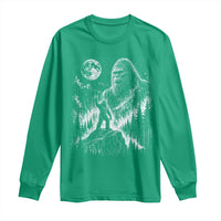 Bigfoot Howling at Moon Mystical Forest Long Sleeve Shirt Funny Sasquatch Nature Lover