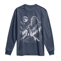 Bigfoot Howling at Moon Mystical Forest Long Sleeve Shirt Funny Sasquatch Nature Lover