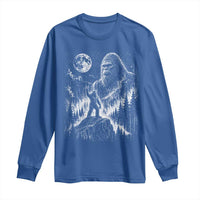 Bigfoot Howling at Moon Mystical Forest Long Sleeve Shirt Funny Sasquatch Nature Lover