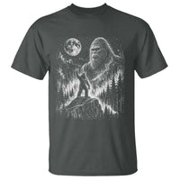 Bigfoot Howling at Moon Mystical Forest T Shirt Funny Sasquatch Nature Lover