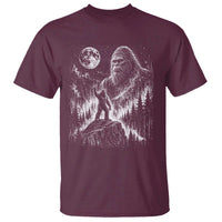 Bigfoot Howling at Moon Mystical Forest T Shirt Funny Sasquatch Nature Lover