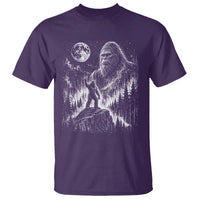 Bigfoot Howling at Moon Mystical Forest T Shirt Funny Sasquatch Nature Lover