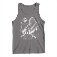 Bigfoot Howling at Moon Mystical Forest Tank Top Funny Sasquatch Nature Lover