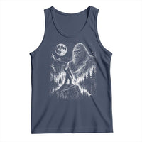 Bigfoot Howling at Moon Mystical Forest Tank Top Funny Sasquatch Nature Lover
