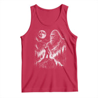 Bigfoot Howling at Moon Mystical Forest Tank Top Funny Sasquatch Nature Lover
