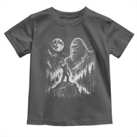 Bigfoot Howling at Moon Mystical Forest Toddler T Shirt Funny Sasquatch Nature Lover