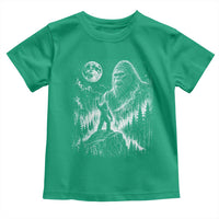 Bigfoot Howling at Moon Mystical Forest Toddler T Shirt Funny Sasquatch Nature Lover