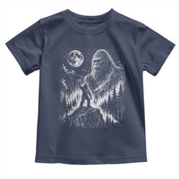 Bigfoot Howling at Moon Mystical Forest Toddler T Shirt Funny Sasquatch Nature Lover