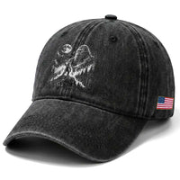 Bigfoot Howling at Moon Mystical Forest Washed Cotton Baseball Cap Funny Sasquatch Nature Lover