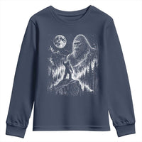 Bigfoot Howling at Moon Mystical Forest Youth Sweatshirt Funny Sasquatch Nature Lover