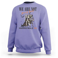 Halloween Harris Walz'24 Sweatshirt We Are Not Going Back Witches Bat - Wonder Print Shop