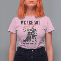 Halloween Harris Walz'24 T Shirt For Women We Are Not Going Back Witches Bat - Wonder Print Shop
