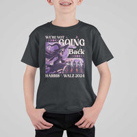 Harris Walz 2024 Halloween T Shirt For Kid We're Not Going Back Witch Childless Cat Ladies Moon - Wonder Print Shop