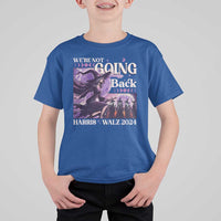 Harris Walz 2024 Halloween T Shirt For Kid We're Not Going Back Witch Childless Cat Ladies Moon - Wonder Print Shop