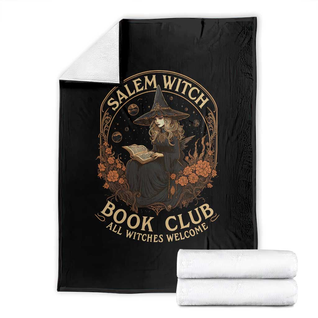 Salem Witch Book Club All Witches Welcome Throw Blanket Halloween Book Lover - Wonder Print Shop