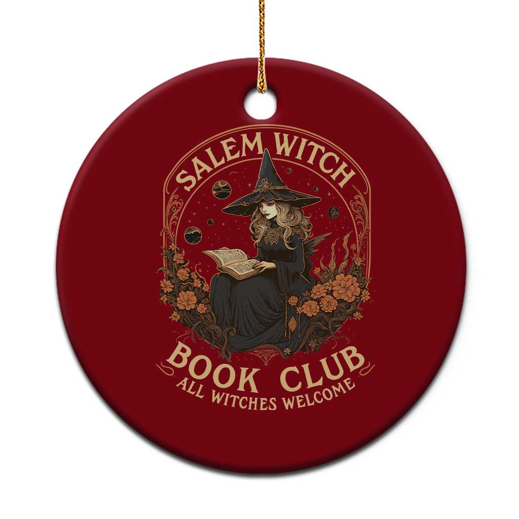 Salem Witch Book Club All Witches Welcome Ceramic Ornament Halloween Book Lover - Wonder Print Shop