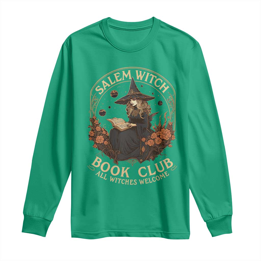 Salem Witch Book Club All Witches Welcome Long Sleeve Shirt Halloween Book Lover - Wonder Print Shop
