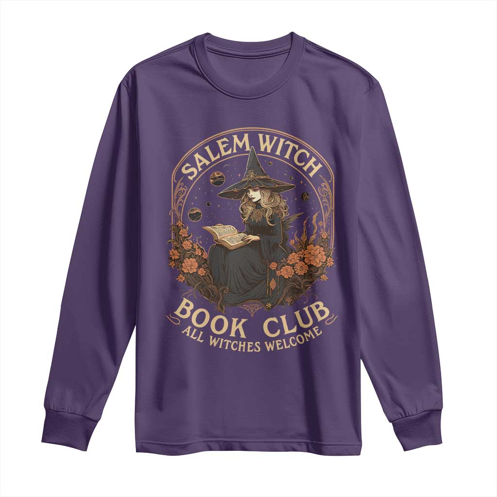 Salem Witch Book Club All Witches Welcome Long Sleeve Shirt Halloween Book Lover - Wonder Print Shop