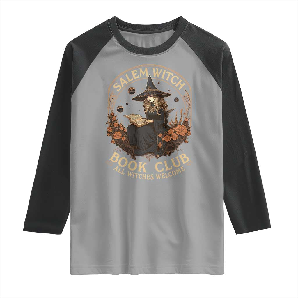 Salem Witch Book Club All Witches Welcome Raglan Shirt Halloween Book Lover - Wonder Print Shop