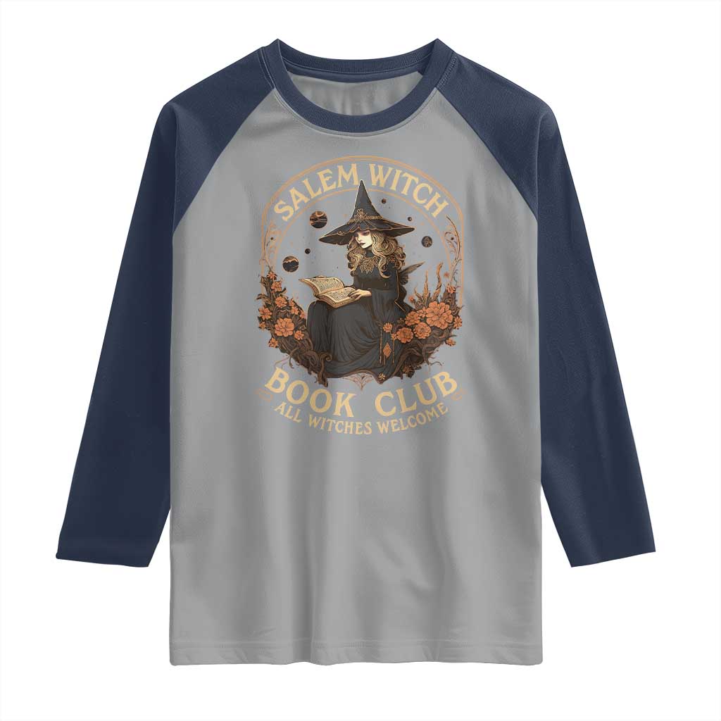 Salem Witch Book Club All Witches Welcome Raglan Shirt Halloween Book Lover - Wonder Print Shop