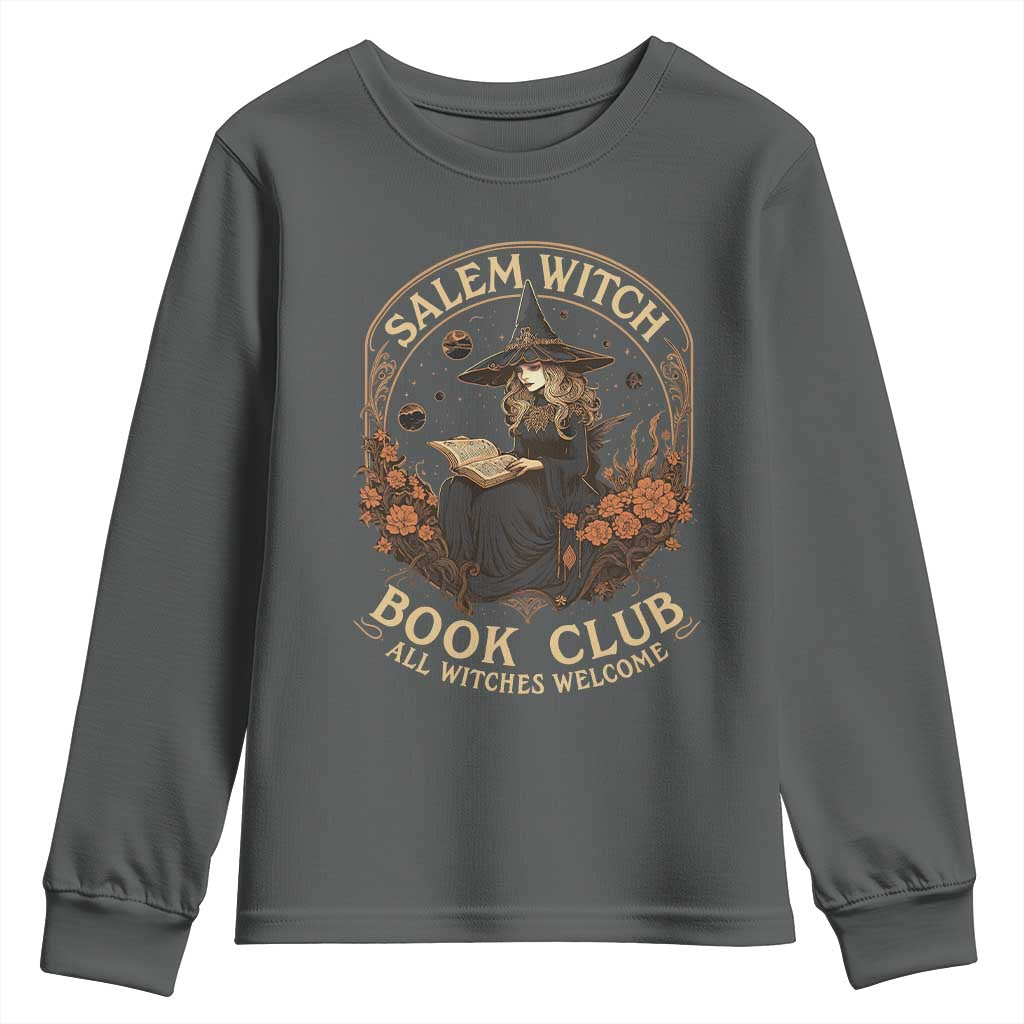 Salem Witch Book Club All Witches Welcome Youth Sweatshirt Halloween Book Lover - Wonder Print Shop